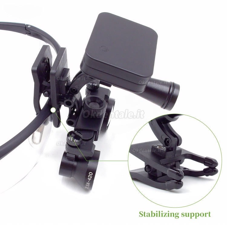 Luce led per occhiali ingrandenti 5 W con clip e 2 batterie magnetiche da 60000 lux